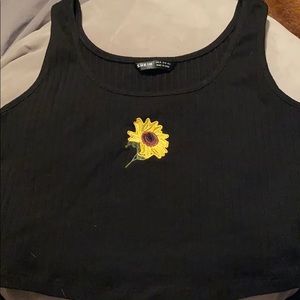 Sunflower black crop top tank